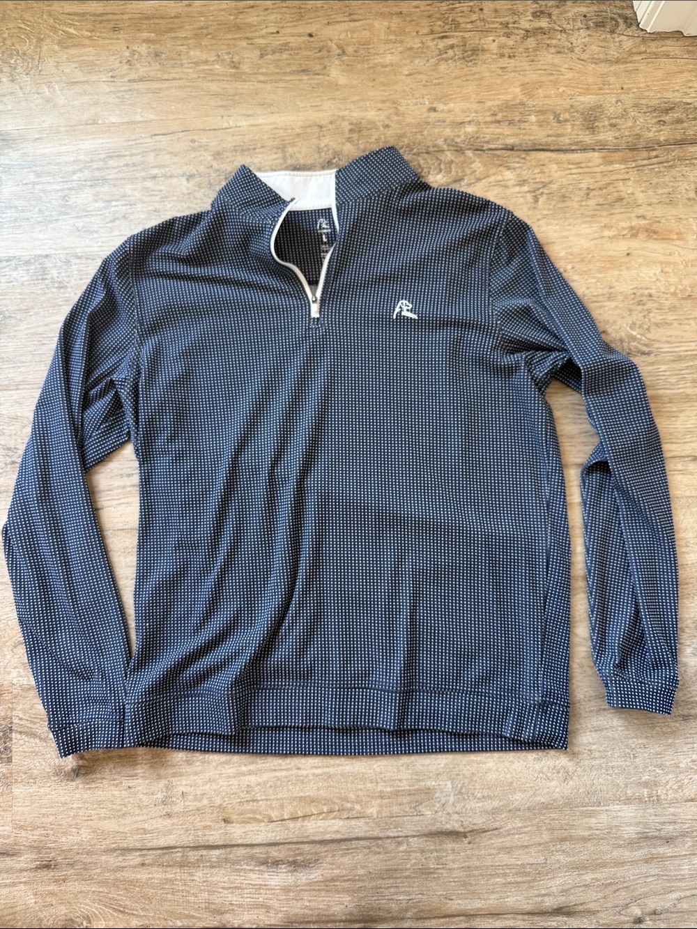 Rhoback Men's The Stateside Navy and White Dot Performance Q-Zip